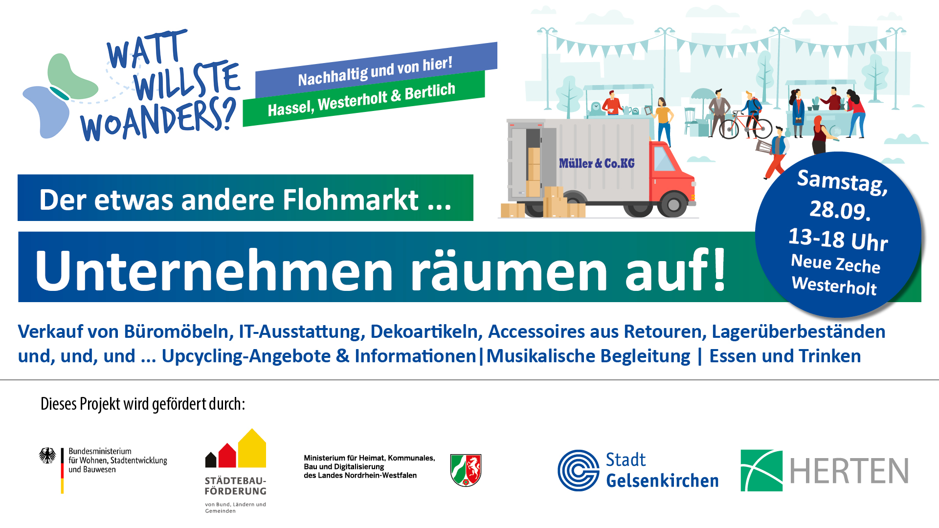 Trödelmarkt "Unternehmen räumen auf" auf der Neuen Zeche Westerholt am 28. September 2024